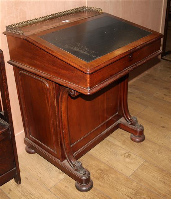 A Victorian mahogany Davenport, W.66cm